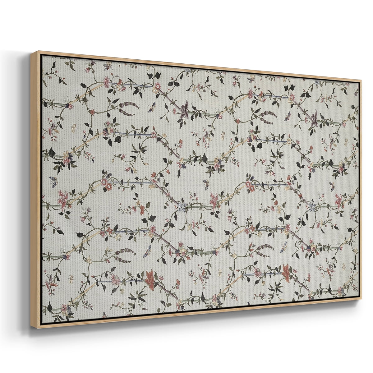Vintage Abstract Print-VI Framed in Natural Wood Wood Gallery Wrapped Canvas 17 in. x 25 in.