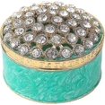 thumbnail image 2 of Caja de joyería redonda con bisagra de cristal esmaltado, adorno de joyería, caja de almacenamiento de anillos (verde), 2 of 4