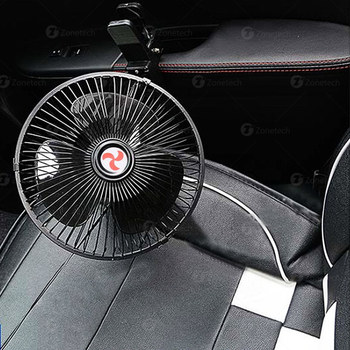 Includes clamp and Screws for Easy Attachment to Either The Console or Dash Zone Tech 12V Oscillating Fan