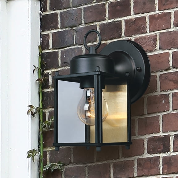 Designers Fountain 1161-BK Porch Outdoor Wall Lantern Sconce, 8in H, Black