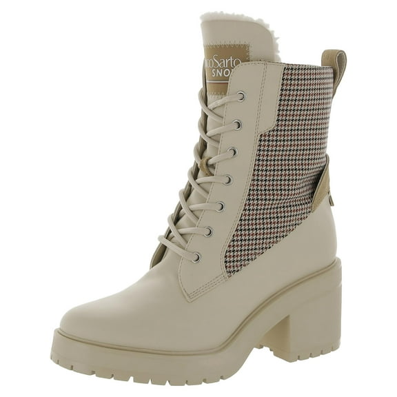 Franco Sarto Womens Dizzy Faux Leather Lace Up Winter & Snow Boots