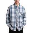 thumbnail image 2 of Ceisia Men's Oversize Plaid Polyester-Cotton Long-Sleeve Button-Down Shirt for Spring/Summer Casual Gift, 2 of 9