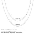 thumbnail image 4 of Tewiky Silver Necklace of Women for 2Pcs,Dainty Layered Stacked Chain Choker Necklace - Trendy 925S Silver Plated Layering Necklaces Herringbone Snake Stackable Paperclip Necklace for Women Jewelry, 4 of 6