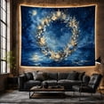 thumbnail image 6 of Ocean Waves Circular with Wreath Framed Ornate Meticulously, Mystical Fantasy for Space Lovers, Galaxy Room Decor, Housewarming Gift, Tapestry Wall Hanging for Bedroom and Dorm, 6 of 7