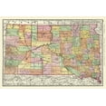 thumbnail image 2 of Rand McNally 32x23 Black Ornate Wood Framed with Double Matting Museum Art Print Titled - South Dakota - Rand McNally 1897, 2 of 4