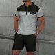 thumbnail image 5 of Pantalones Cortos para Hombre Conjunto de Trajes de 2 Piezas, Moda Mock Bolsillo Botón de Color Sólido Solapa Tops Cortos de Cintura Elástica, 5 of 5