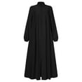 thumbnail image 6 of IBTOM CASTLE Abayas for Women Muslim Dress Prayer Clothes Zipper Maxi Long Robe Kaftan Dresses Islamic Dubai Loose Abaya Dress M Black, 6 of 8