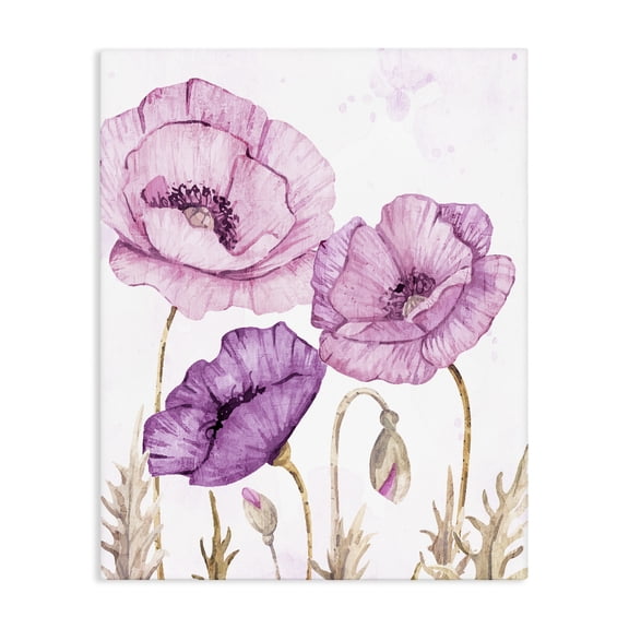 Stupell Industries Traditional Bright Purple Poppies Canvas Art, 16 x 20, by Kim Allen