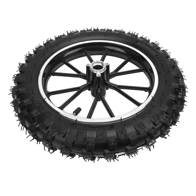 2.5-10 Front Wheel Hub Tire with Inner Tube Rubber Wear Resistant Metal Structure for 49cc Small Off Road Motorcycles