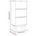 thumbnail image 4 of vidaXL Armoire à Chaussures OTTA avec 3 Tiroirs Brun&Blanc Bois Massif Pin, 4 of 5