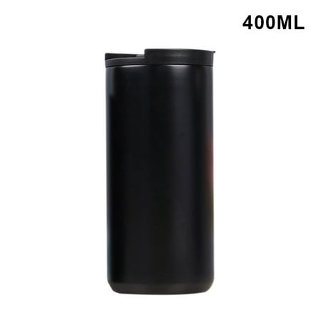 

Ameiqe 400ml/550ml Coffee Mug Double Layer Leak Proof Flask Thermos Hot Water Stainless Steel Coffee Cup(Black 400ML)