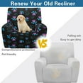 thumbnail image 3 of SCRAWLGOD Paws Print Blue Black Recliner Slipcover Stretch Reclining Chair Covers Recliner Chair with Storage Pocket Furniture Protector Cover 4 Pieces Sofa Cover Prevent Stain and Pets Hair, 3 of 7