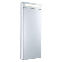 Bathroom Medicine Cabinet, Aluminum, Recessed/Surface Mount, 15" x 40", Right Hinged, Mirrored Interior w/LED