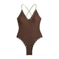 thumbnail image 6 of QHFBli Womens Criss Cross One Piece Swimsuit Contrast Binding Ribbed Bathing Suit, 6 of 6