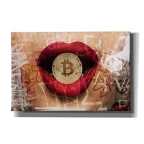 Epic Graffiti 'I Love Bitcoin 4' by Irena Orlov Giclee Canvas Wall Art, 18"x12"