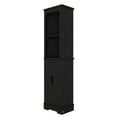 thumbnail image 5 of Tall Corner Cabinet With Doors In Black - For Living Rooms, Bathrooms, Dining Kitchens. Extra Storage Available. Stylish And Considerate. Safe Round Treatment. Made Of , Waterproof Easy To Wipe., 5 of 7