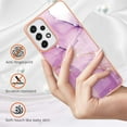 thumbnail image 2 of SaniMore for Samsung Galaxy A33 5G 6.5" 2022 Case with Wireless Charging Shockproof TPU Backplane Glitter Marble Pattern Fashion Design Anti-drop Anti-fingerprint Skin-feel Cover, Lightpurple, 2 of 5