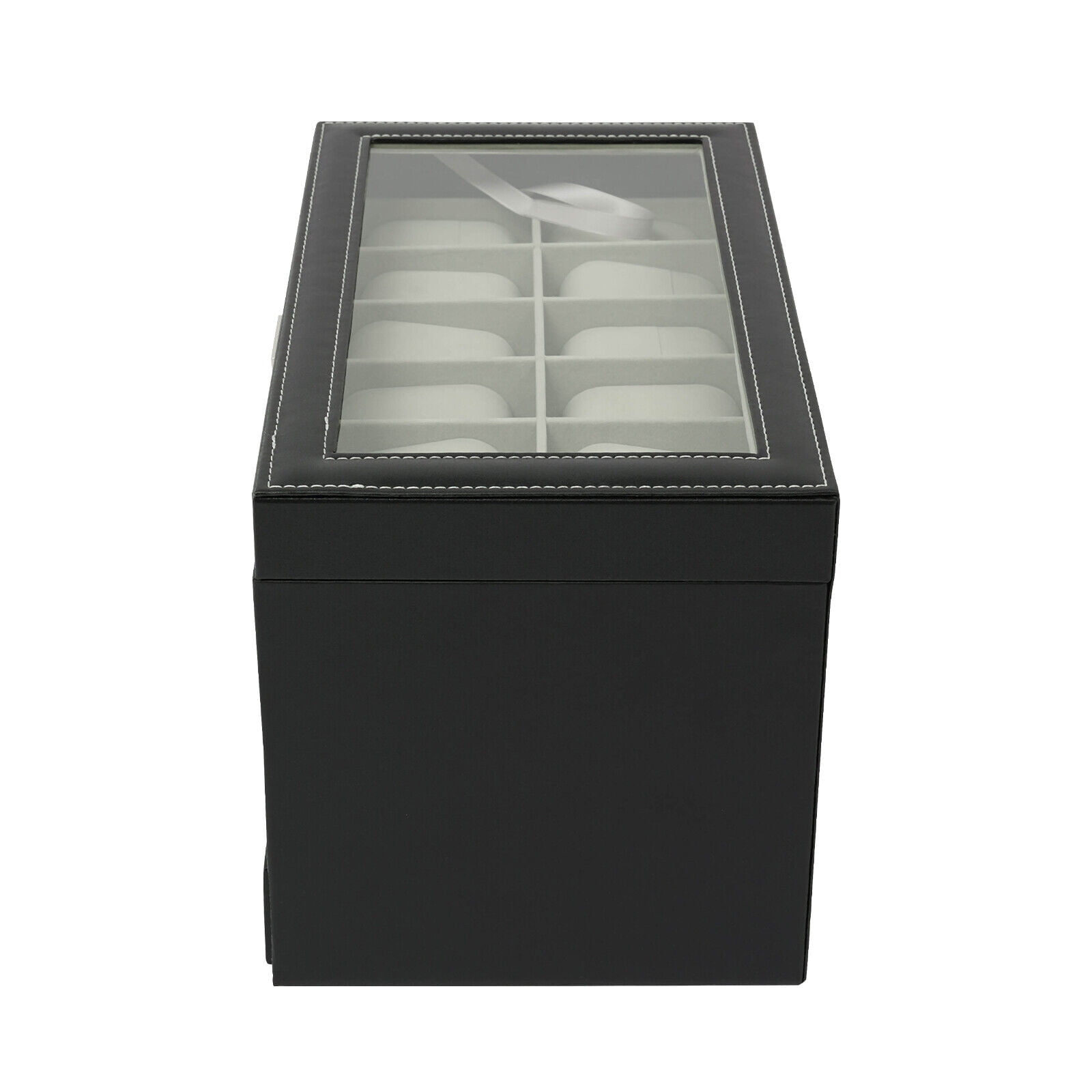 3-Tier Jewelry Organizer Box - Premium Density Board Watch & Jewelry Storage Case with Adjustable Compartments for Rings, Necklaces, Earrings - Stylish Display & Travel-Friendly Design