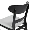 thumbnail image 4 of GDF Studio Isador Mid Century Modern Fabric Upholstered Wood Dining Chairs, Set of 2, Light Gray and Matte Black, 4 of 7