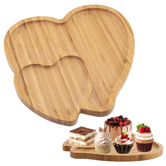 DKLYHW Heart Wood Tray, Wooden Serving Tray Cheese Board Platter for Snack, Candy, Fruit, Wedding Housewarming Present