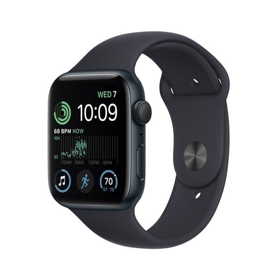 Restored Apple Watch SE 2nd Generation (GPS) 44mm Midnight Aluminum Case/Midnight Sport Band (Refurbished)