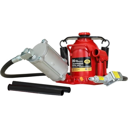 BIG RED 20 Ton Low Profile Pneumatic Air Hydraulic Steel Car Bottle Jack,Red,WQ26D