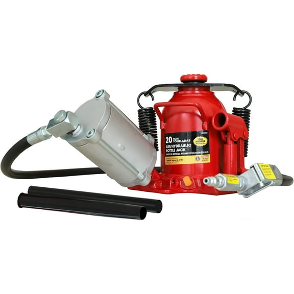 BIG RED 20 Ton Low Profile Pneumatic Air Hydraulic Steel Car Bottle Jack,Red,WQ26D