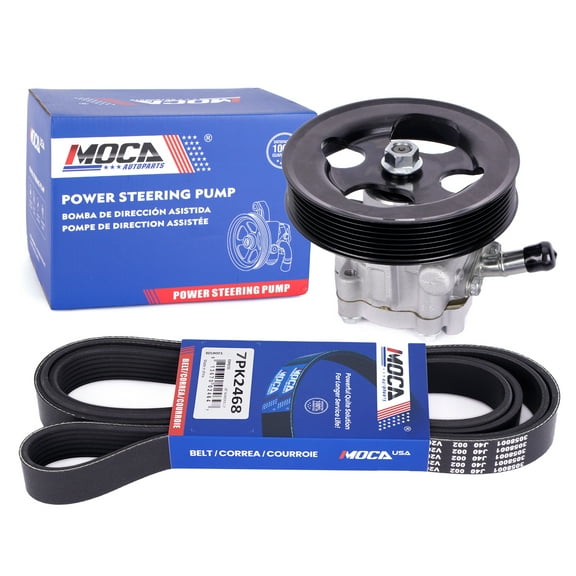 MOCA AUTOPARTS Power Steering Pump with Serpentine Belt 7PK2468 Fit for 2005-2009 Nissan Armada 5.6L & 2004-2010 Nissan TITAN 5.6L