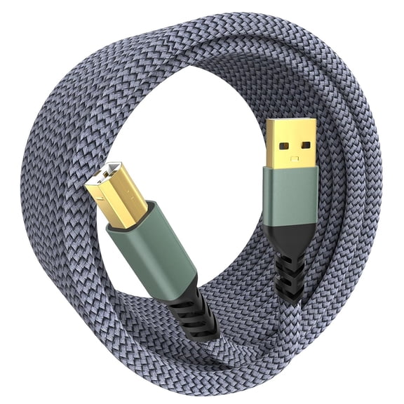 Bicmice USB A to USB B 2.0 Printer Cable,480Mbps High Speed Printer Cable to USB Compatible with HP Canon Epson Dell Brother Lexmark,Type B Cable for Scanner,Hard Drive,Midi Keyboard, Piano(10ft)