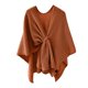 thumbnail image 2 of Capa de punto elegante para mujer, chal liso con parte delantera grande, tejido con tacto calado, para otoño e invierno, 2 of 5