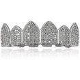 thumbnail image 1 of 18k Gold Plated Macro Pave Cz Iced-out Grillz With Extra Molding Bars Included, 1 of 3