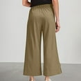 thumbnail image 6 of Felirenzacia Women’s Casual Lounge Pants Comfy Linen Cotton Blends Loose Wide Leg Trousers with Pockets Lightweight Breathable Side Slit Pj Pants, 6 of 7