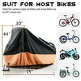 thumbnail image 3 of Lilypelle Adult Tricycle Trike Cover with Lock Hole & Storage Bag, 3 Wheeled Bike Cover, Bicycle/Motorcycle Storage Cover, 75"Lx30"Wx44"H，Black & Orange, 3 of 8