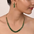 thumbnail image 2 of Ratnavali Jewels Women's Necklace Cubic Zirconia Green Graduation Jewellery Earrings Necklace Set for Brides and Weddings, 2 of 6