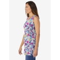 thumbnail image 3 of Woman Within Plus Size Perfect Printed Sleeveless Shirred V-Neck Tunic, 3 of 6