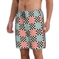 thumbnail image 2 of KLL Colorful Checkered Men's Casual Summer Beach Shorts Hawaiian Shorts with Pockets-3X-Large, 2 of 5