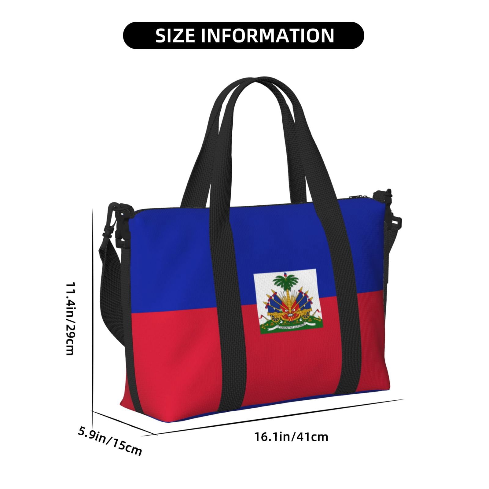 Travel Duffel Bag Haiti Flag Sports Tote Gym Carry On Bag Overnight Crossbody Bag For Women Men
