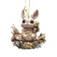 thumbnail image 1 of Llavero Acrílico con Forma de Conejito de Pascua, Accesorio para Espejo Retrovisor de Coche, Colgante para Mochila., 1 of 5