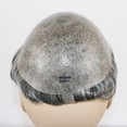 thumbnail image 4 of Remy Human Hair Man Wig Grey Mix Black Color Durable 0.06-0.08mm Thin Skin ToupeeFull PU Hairpiece Unit Replacement, 4 of 7
