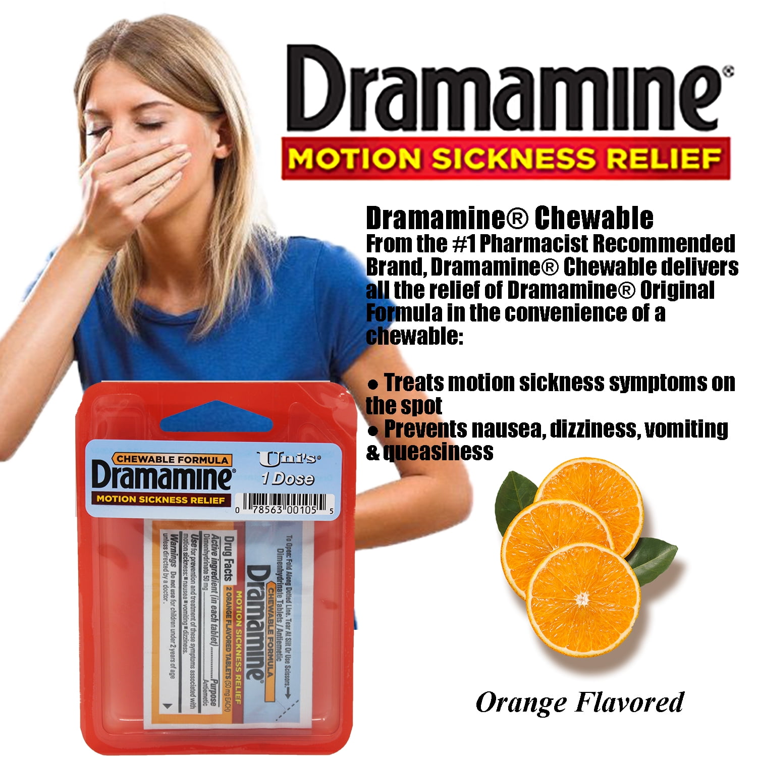 Dramamine 6 Pack (100mg 2 Caplets per Pack) Motion Sickness