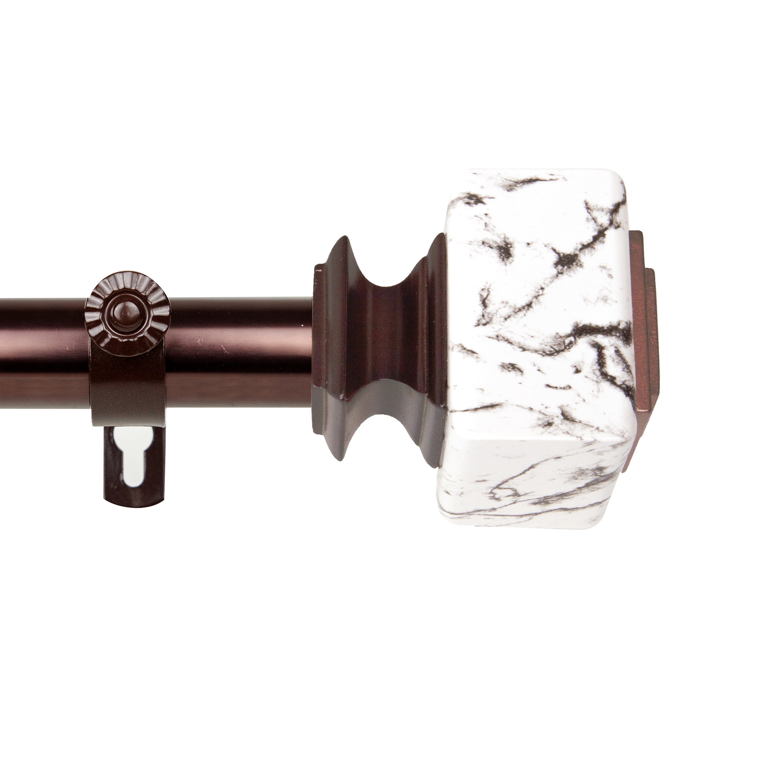 Brielle 1" Single Curtain Rod, 66-120 inches- Bronze