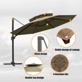 thumbnail image 6 of Pellebant 11.5 ft Tan Outdoor Round Cantilever Umbrella, Base Not Included, 6 of 7