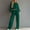 Green, variant on Two Piece Sets for Women Crew Neck Long Sleeve Cropped Top Wide Leg Pants Lounge Set Cozy Sweatsuits Fashion 2026