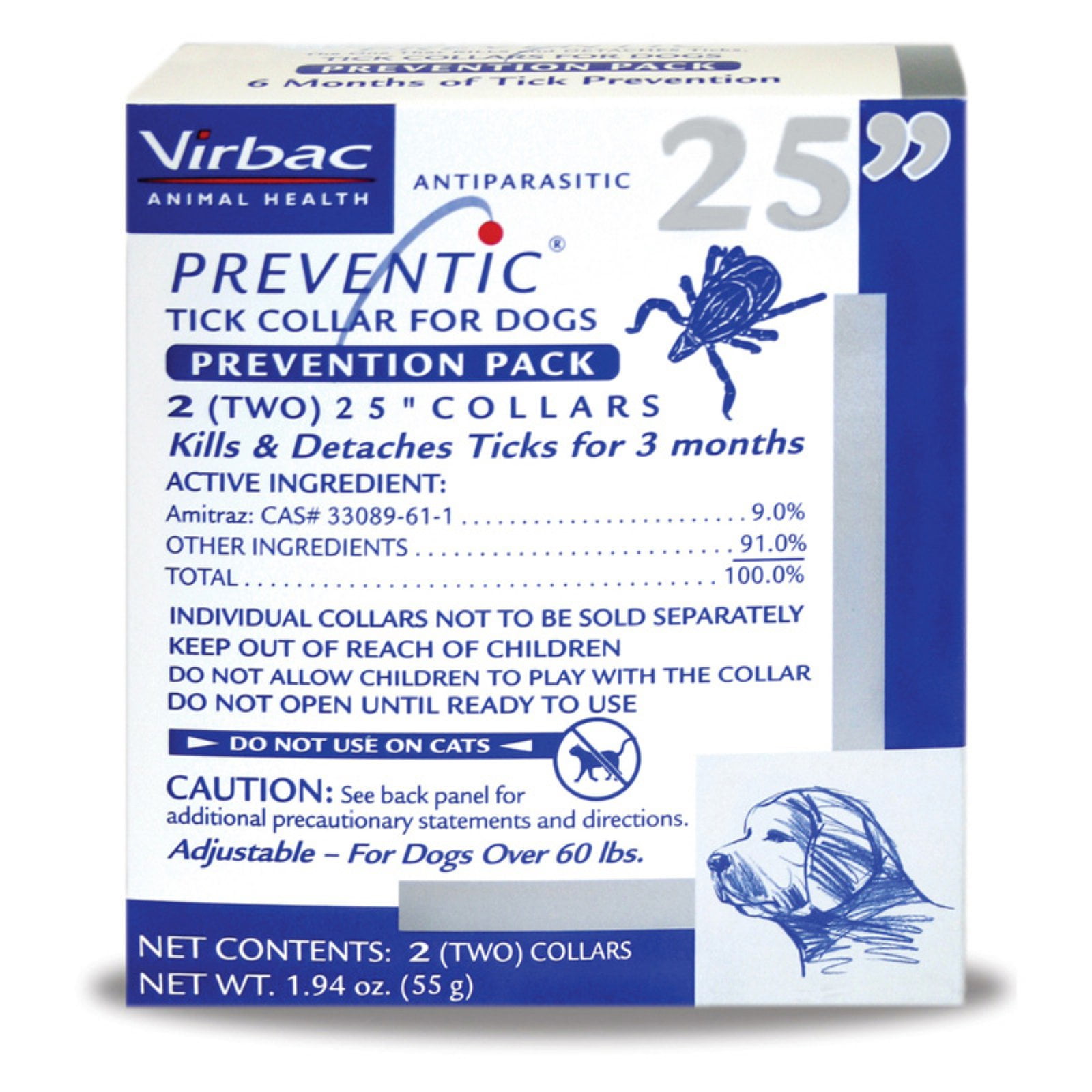 Virbac Preventic Collar Tick Care 25 in.
