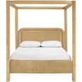 thumbnail image 3 of Meridian Furniture Salina Lit Double Rembourré en Velours Camel, 3 of 11