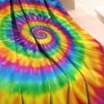 thumbnail image 3 of Rainbow Tie Dye Mandala Pattern Blanket,Comfortable Soft Flannel Throw Blanket,All Season,Warm Lightweight Blankets for Sofa Bed Couch Living Room Chair,40"x50", 3 of 4