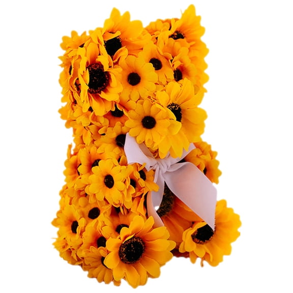 HONITANO Bear Figurine Orange Plastic Home Decoration 1Set 9.4x5.9in