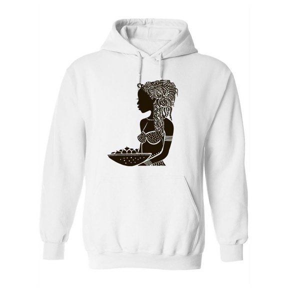 African Woman With Fruit Hoodie Women -Image by Shutterstock, Female XX-Large
