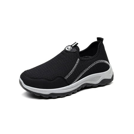 

Woobling Women s Flats Comfort Sneakers Slip On Walking Shoes Fitness Sneaker Breathable Casual Shoe Non-slip Soft Black 5