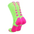 thumbnail image 2 of TCK Midline Lacrosse Logo Crew Socks - Neon Green Hot Pink, 2 of 2